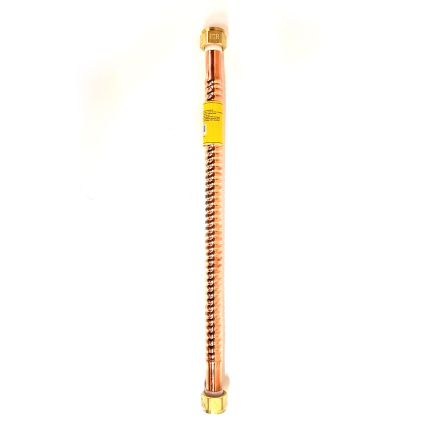 Thrifco Plumbing 4400197 Copper 7/8 Inch O.D. Water Heater Flex Hose With 3/4 Inch FIP x 3/4 Inch FIP Swivel Connectors - 18 Inch Long