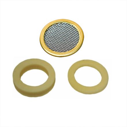 Thrifco 4400257 Aerator Washer Kit NSF Standard Black Rubber Washer (2mm & 4mm Thick) with S.S. Grill Net