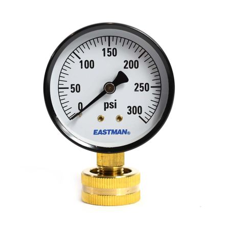 Thrifco Plumbing 4400365 2-1/2 Inch 300 PSI 3/4 Inch GHT, P2A Water Pressure Test Gauge, 3/4 Inch Female Hose Thread