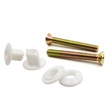 Thrifco Plumbing 4401733 5/16 Inch x 2-1/2 Brass-plated Toilet Seat Bolts Set
