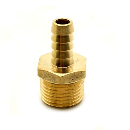 Thrifco 4402772 3/16 Inch Hose Barb X 1/4 Inch MIP Brass Adapter