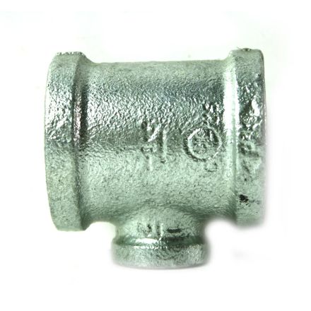 Thrifco Plumbing 5217083 1-1/4 Inch x 1-1/4 Inch x 1/2 Inch Galvanized Steel Reducer Tee