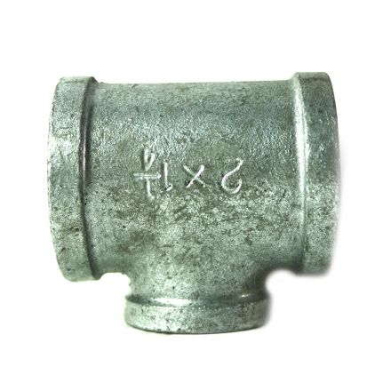 Thrifco Plumbing 5217089 2 Inch x 2 Inch x 1-1/4 Inch Galvanized Steel Reducer Tee