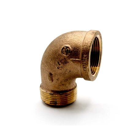Thrifco Plumbing 5317045 1/1/2 Inch 90 Brass St Elbow