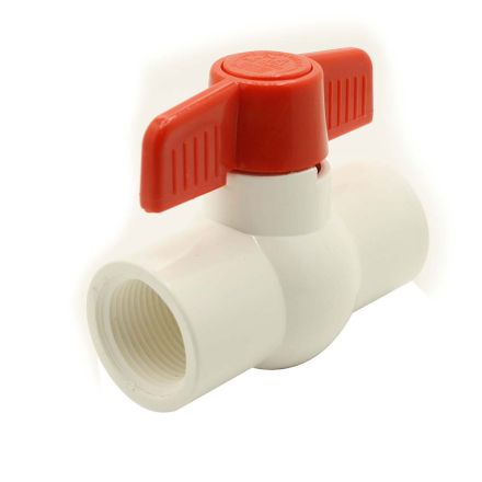 Thrifco 6415421 3/4 Inch Threaded PVC Ball Valve - Red Handle (Economy)