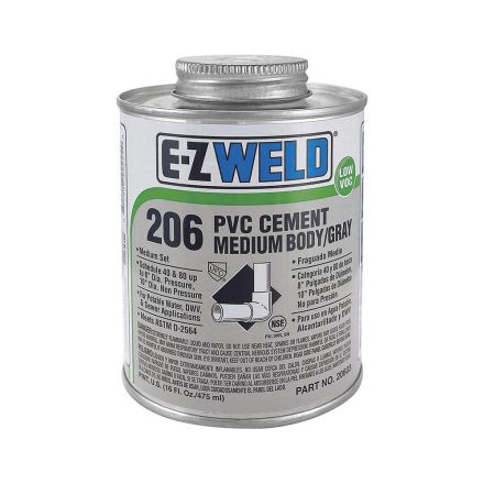 Thrifco 6622221 8 Oz H.D. PVC Cement Grey