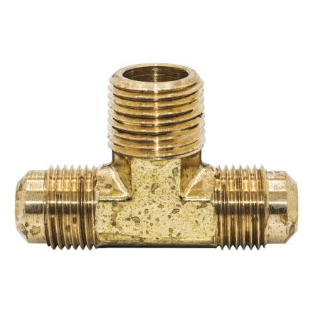 Thrifco Plumbing 6945004 #45 1/4 Inch x 1/4 Inch Brass Flare MIP Tee
