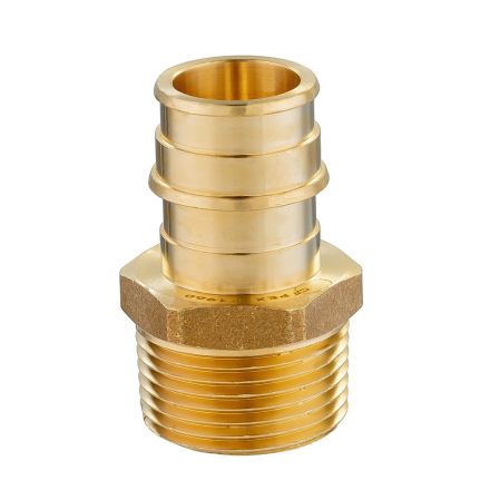 Thrifco 7920186 3/4 Inch x 1/2 Inch Brass Male Adapter F1960 x MPT Lead Free - PEX (A)