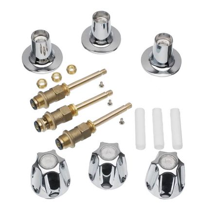 Thrifco Plumbing 9400001 Tub/Shower 3-Handle Remodeling Kit for Price Pfister Verve in Chrome