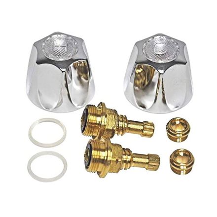 Thrifco Plumbing 9400004 Lavatory/Kitchen 2-Handle Rebuild Kit for Price Pfister Verve Faucets, Metal Handles (HOT/COLD) with Brass Stems & Seats