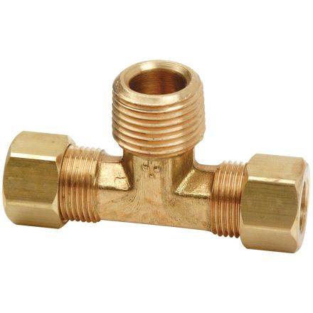 Thrifco 9472003 #72 1/4 Inch x 1/8 Inch Lead-Free Brass Compression MIP Tee
