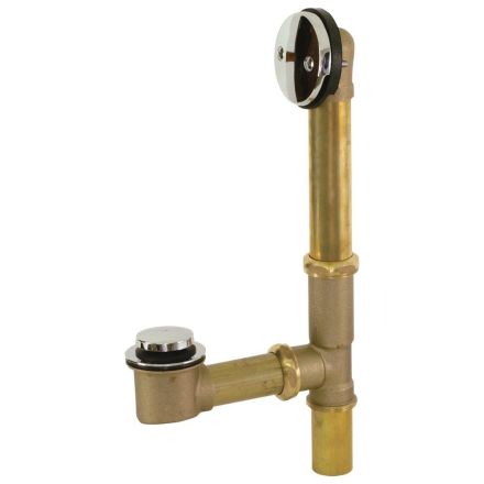 Thrifco Plumbing 9493053 1-1/2 Inch Brass 20-Gauge Tip-Toe Bath Waste & Overflow Assembly