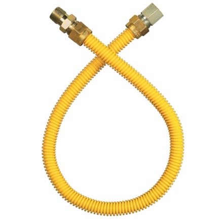 Thrifco 4406688 1/2 Inch MIP x 1/2 Inch FIP x 36 Inch Long Gas Appliance Connector Yellow (3/8 Inch O.D. x 1/4 Inch I.D.)
